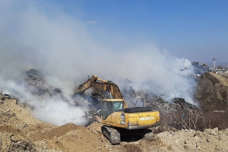 В Анапе вновь пожар: горел мусорный полигон