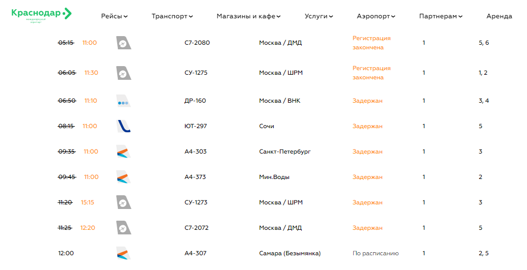 Аэропорт Краснодара временно прекратил работу