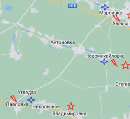 Российские военные корреспонденты сообщают о прорыве военного фронта под Угледаром у населённого пункта Владимировка.jpg