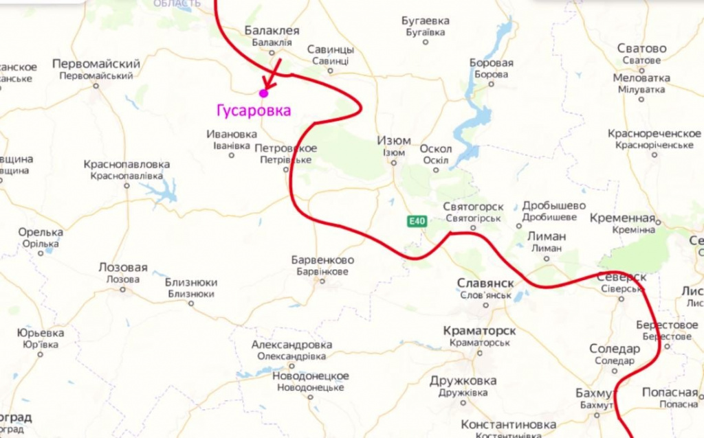 На Харьковском направлении российские войска атакуют населенный пункт Гусаровка.jpg