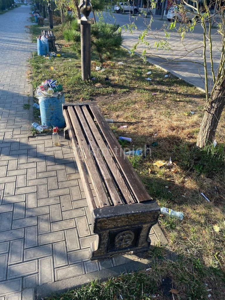 Мусор на аллее