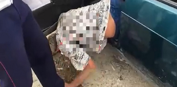 На Кубани пьяный водитель выпал из машины перед инспектором ДПС - ВИДЕО