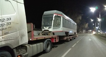 В Краснодар прибыл первый трамвай из специальной серии “Кубань”