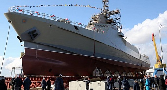 В Керчи спустили на воду новейший корабль «Сергей Котов»