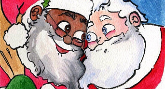 «ЛГБТ-сумасшествие»: в США появилась детская книга о чернокожем Санта Каусе и его муже 