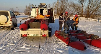 В Краснодарском крае спасатели помогли лебедям, застрявшим во льду