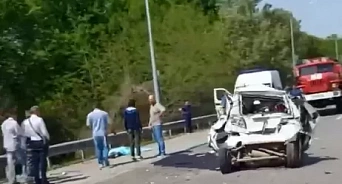 На трассе около Краснодара грузовик раздавил «Матиз»,  водитель погиб