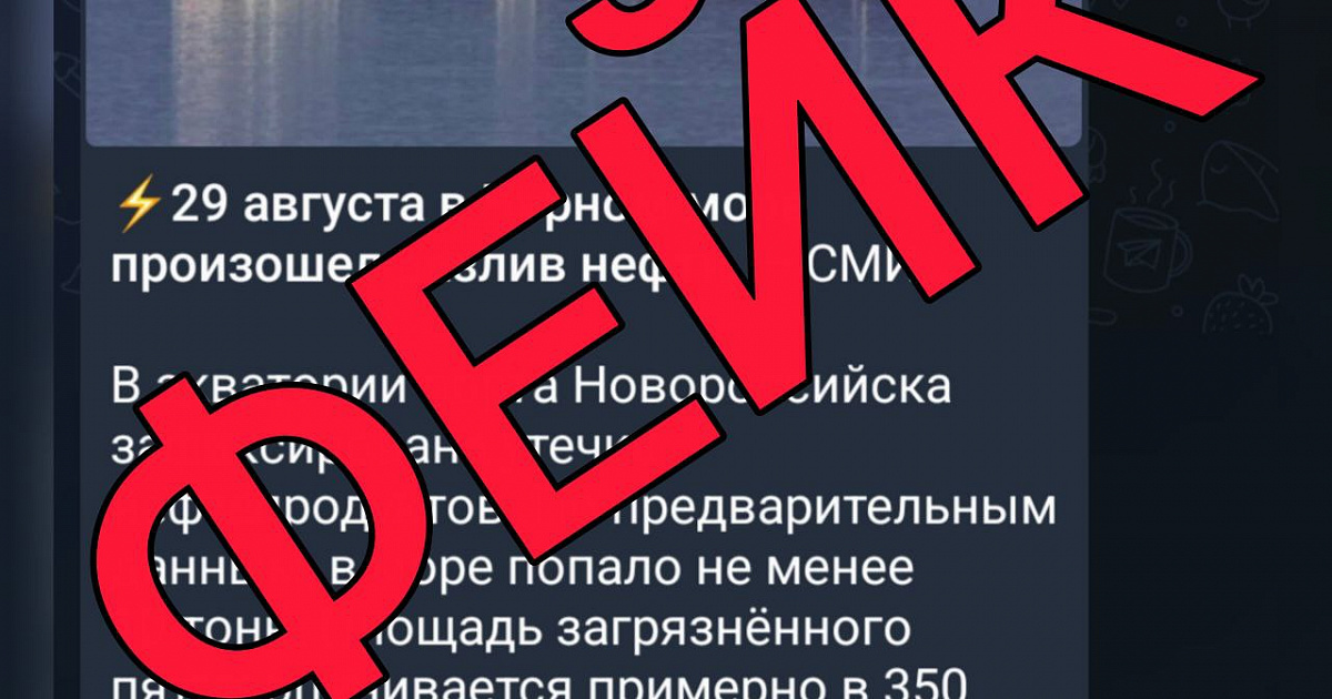 Информация о площади разлива нефтепродукта в Черном море оказалась фейком