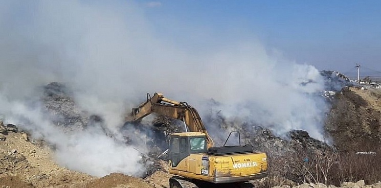 В Анапе вновь пожар: горел мусорный полигон