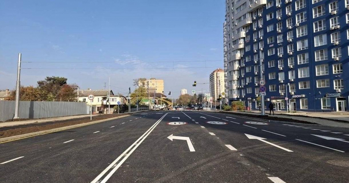 В Краснодаре запустят движение по новой дороге на ул. Старокубанской
