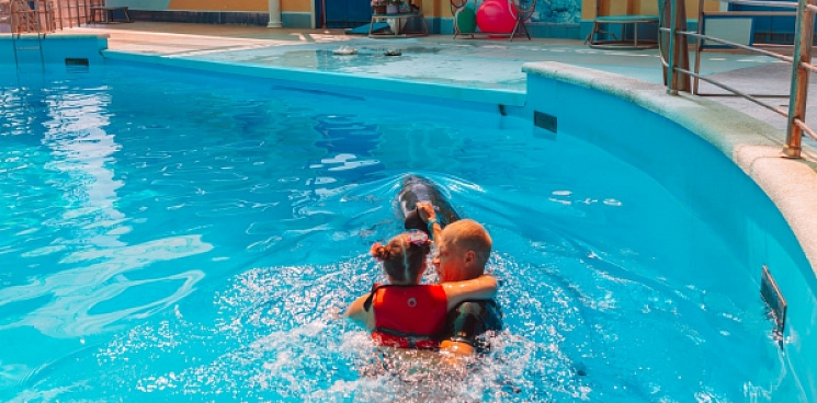 На Кубани офицеры СКР исполнили мечту школьницы поплавать с дельфинами