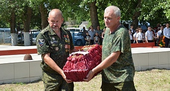 На Кубани перезахоронили останки 71 советского солдата