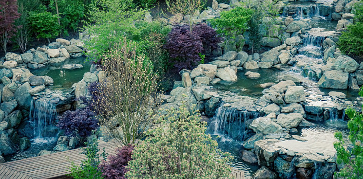 В японском саду парка «Краснодар» заработал водопад