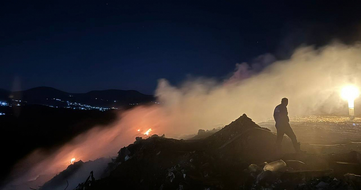 Пожар на мусорном полигоне в Новороссийске локализован