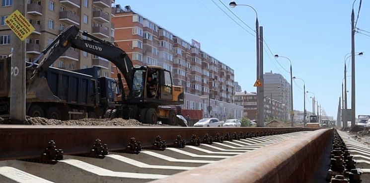 Почти 2 километра трамвайного полотна уложили на Московской в Краснодаре